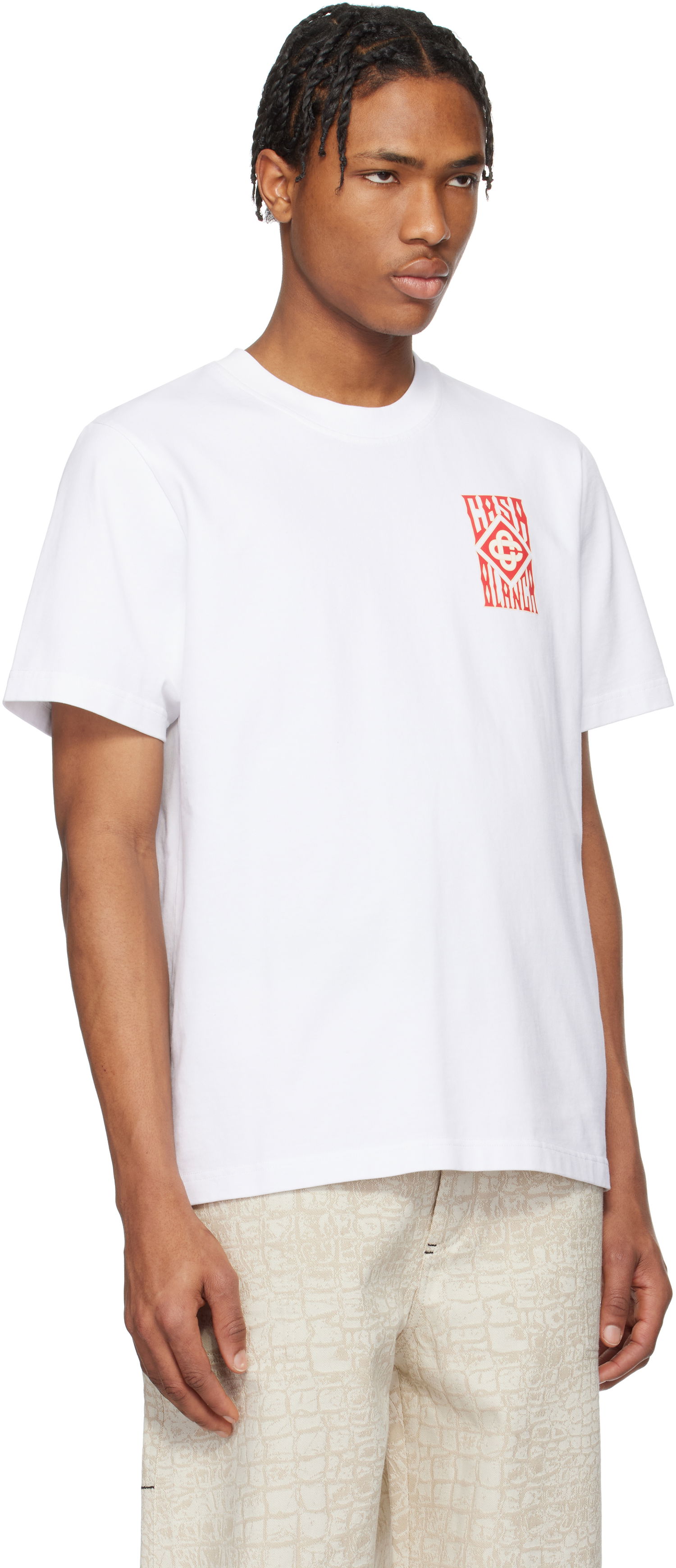 T-shirt Casablanca Casablanca Gothic Logo T-Shirt Hvid | MS25-JTS-001-19-EX-SSENSE, 1