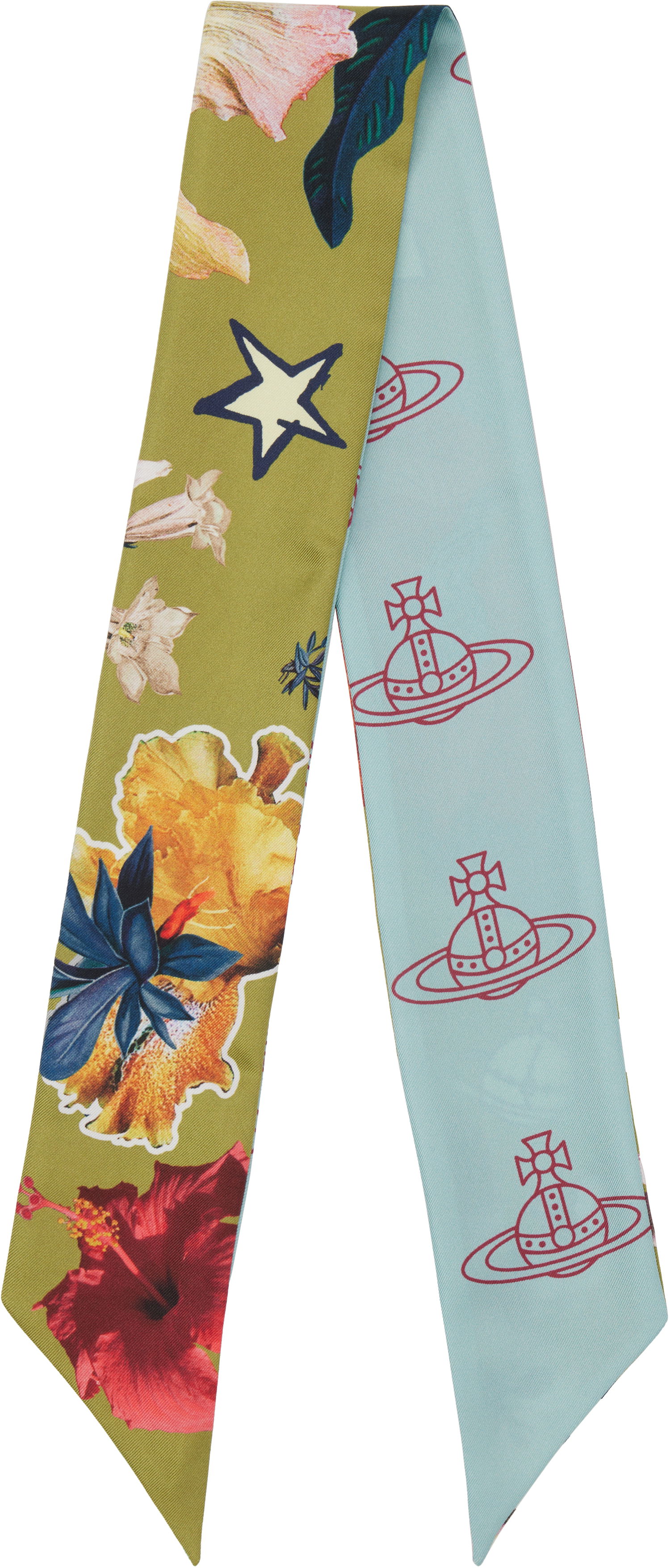 Tørklæde Vivienne Westwood Floral Print Scarf Blå | 8103014Y-W00YZ-, 1