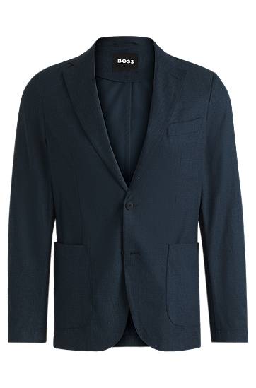 Jakke BOSS Slim-Fit Water-Repellent Packable Suit Jacket Mørkeblå | 50539492