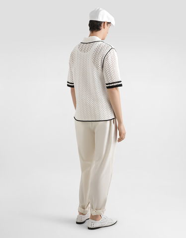 Skjorte Dolce & Gabbana Dolce & Gabbana Crochet Knitted Shirt Hvid | GXVD0ZJBCHEW1001, 2