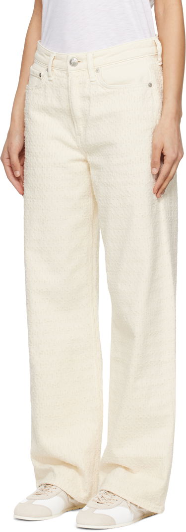 Bukser rag & bone rag & bone Logan Mid-Rise Wide Leg Jeans Hvid | WDD25S2935RGET, 3