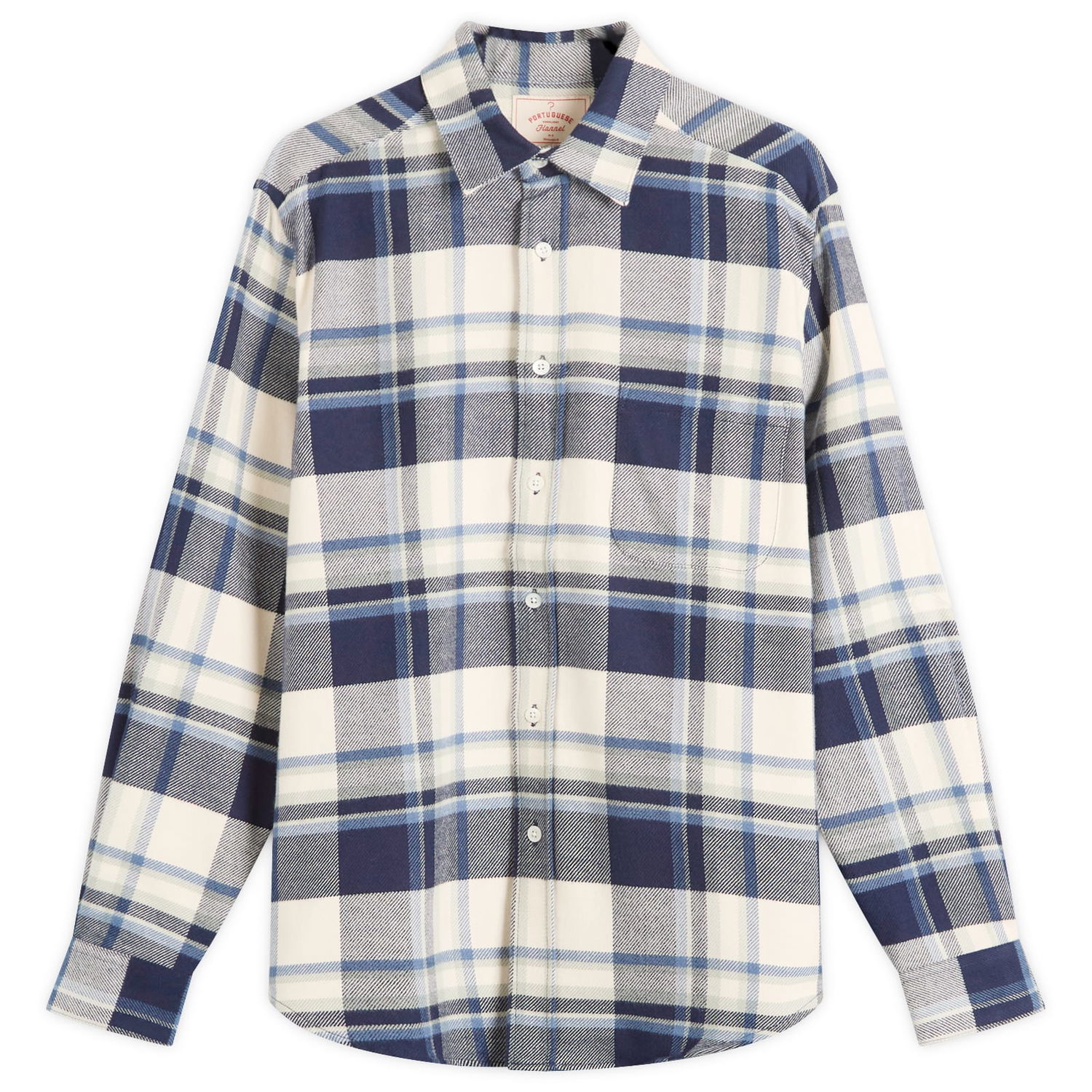 Skjorte Portuguese Flannel Portuguese Flannel Men's Beck Check Flannel Shirt, S Blå | AW25010-NBW, 1