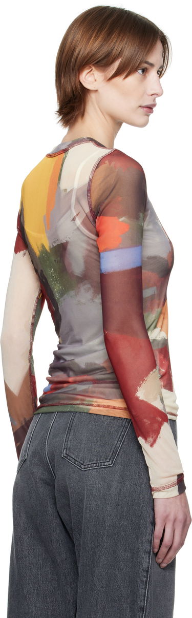 T-shirt JW Anderson JW Anderson Abstract Print Sheer Long Sleeve T-Shirt Flerfarvet | JO0138-PG1723, 2