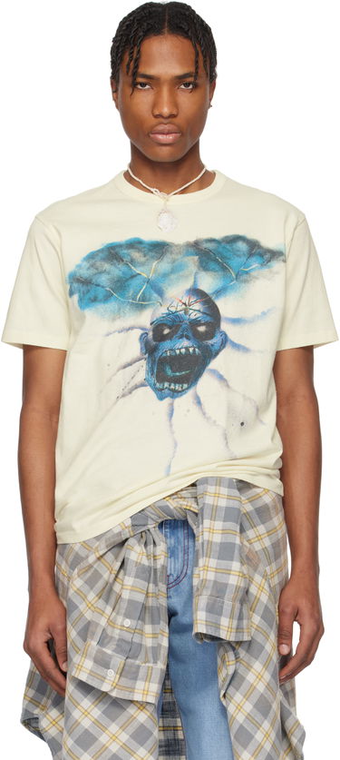 T-shirt ERL ERL Skull Graphic T-Shirt Beige | ERL10T011, 0