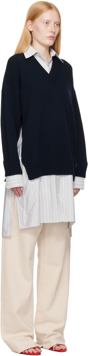 Sweater Stella McCartney Stella McCartney Crewneck Jumper Shirt Dress Mørkeblå | 6K10643S2583, 1