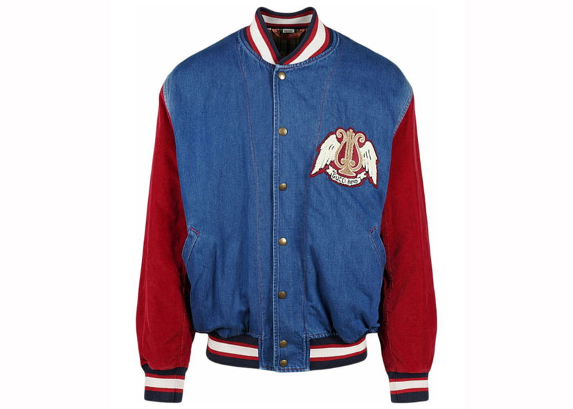 Bomberjakke Gucci Denim Bomber Jacket Red/Blue Blå | 569748-XDAMF-4034