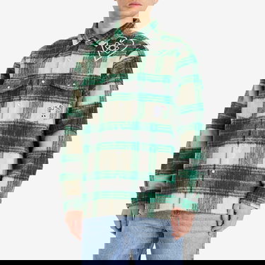Skjorte BILLIONAIRE BOYS CLUB Heart & Mind Check Overshirt Grøn | B25127-GRN, 2