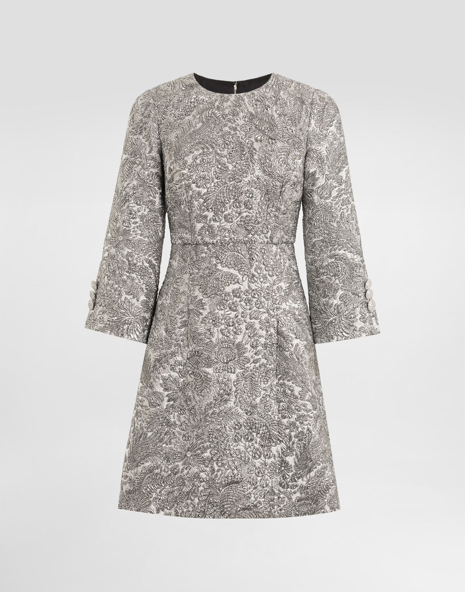 Kjole Dolce & Gabbana Dolce & Gabbana Floral Lamé Jacquard Dress 40 Metalisk | F6TZIZFJZALS0998, 0