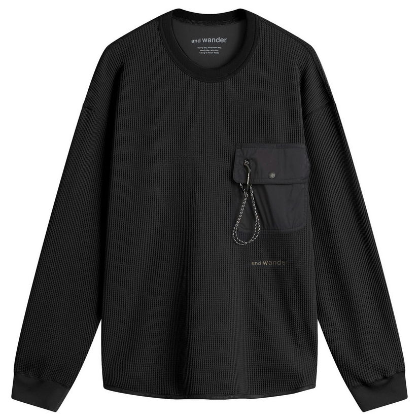 T-shirt and wander Longsleeve Waffle T-Shirt with Pocket, Size Small Sort | 5745984084-010