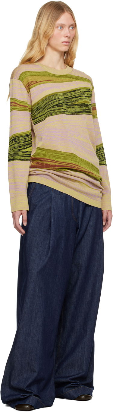 Sweater Dries Van Noten Dries Van Noten Striped Knit Sweater Grøn | 251-011248-1716, 3
