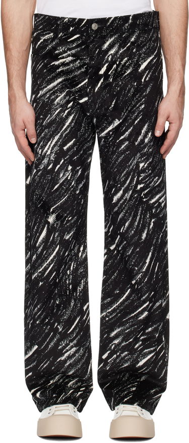 Jeans Marni Marni Flocked Denim Wide-Leg Jeans Sort | PUJU0021A0 UTC432, 0