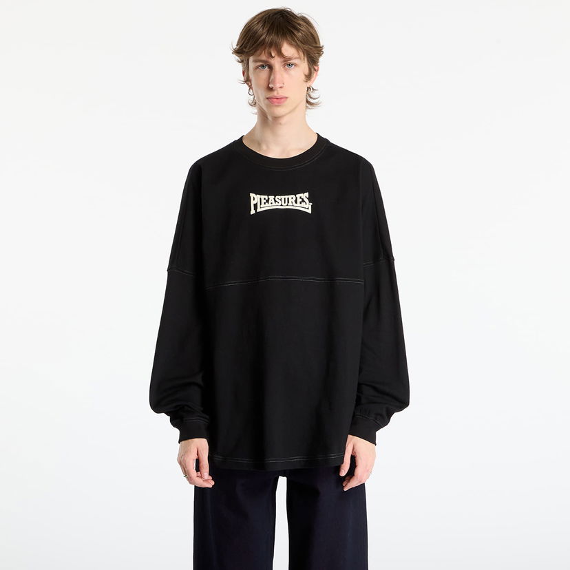 T-shirt Pleasures Bulldog Heavyweight Long Sleeve Sort | P25F039-BLACK