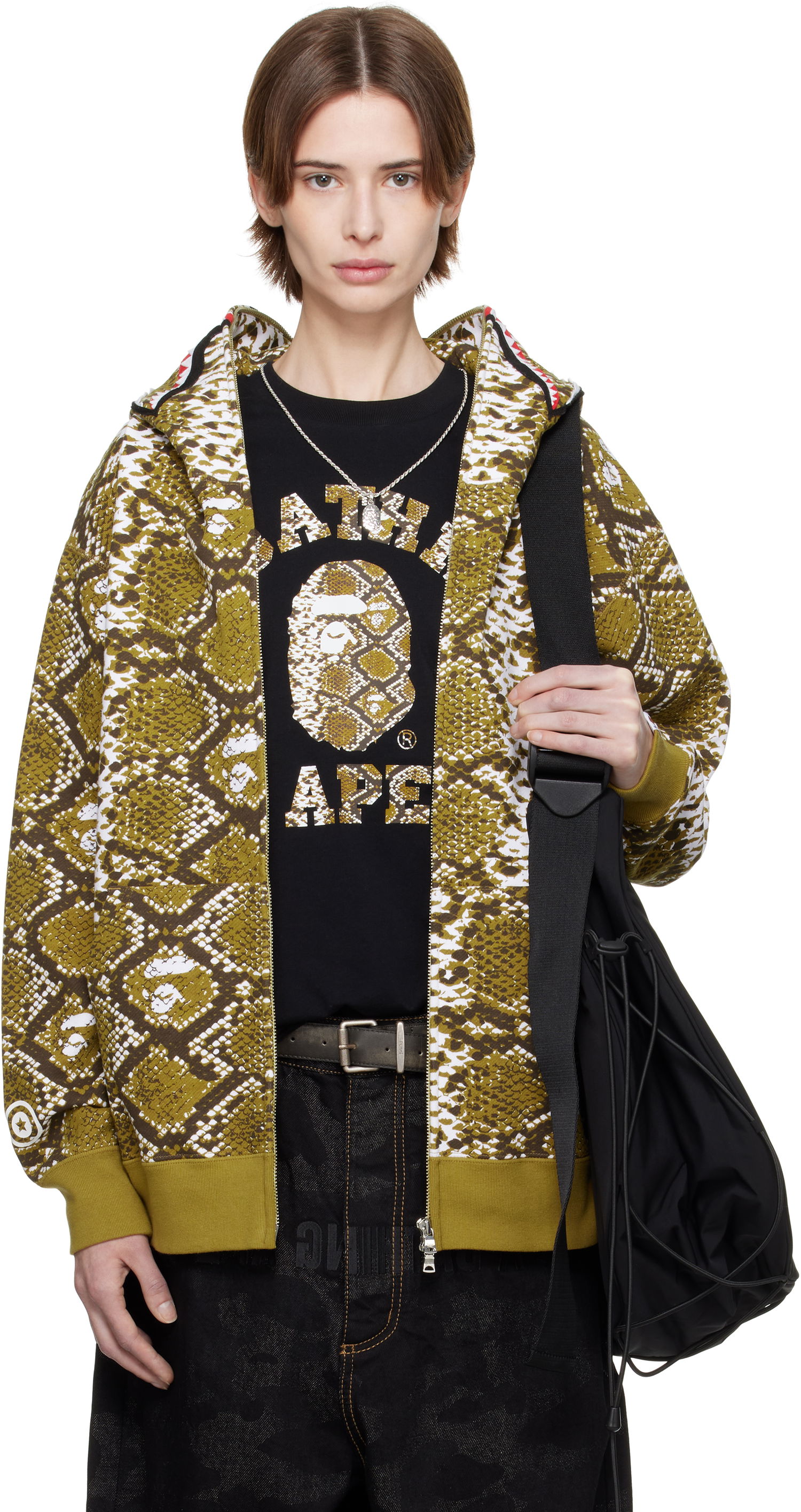 Sweatshirt BAPE A Bathing Ape Shark Exclusive Hoodie Grøn | Shark Hoodie, 0