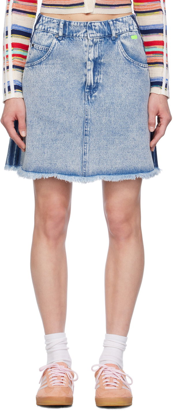 Nederdel adidas Originals Blue Edition Denim Miniskirt Blå | IU2509