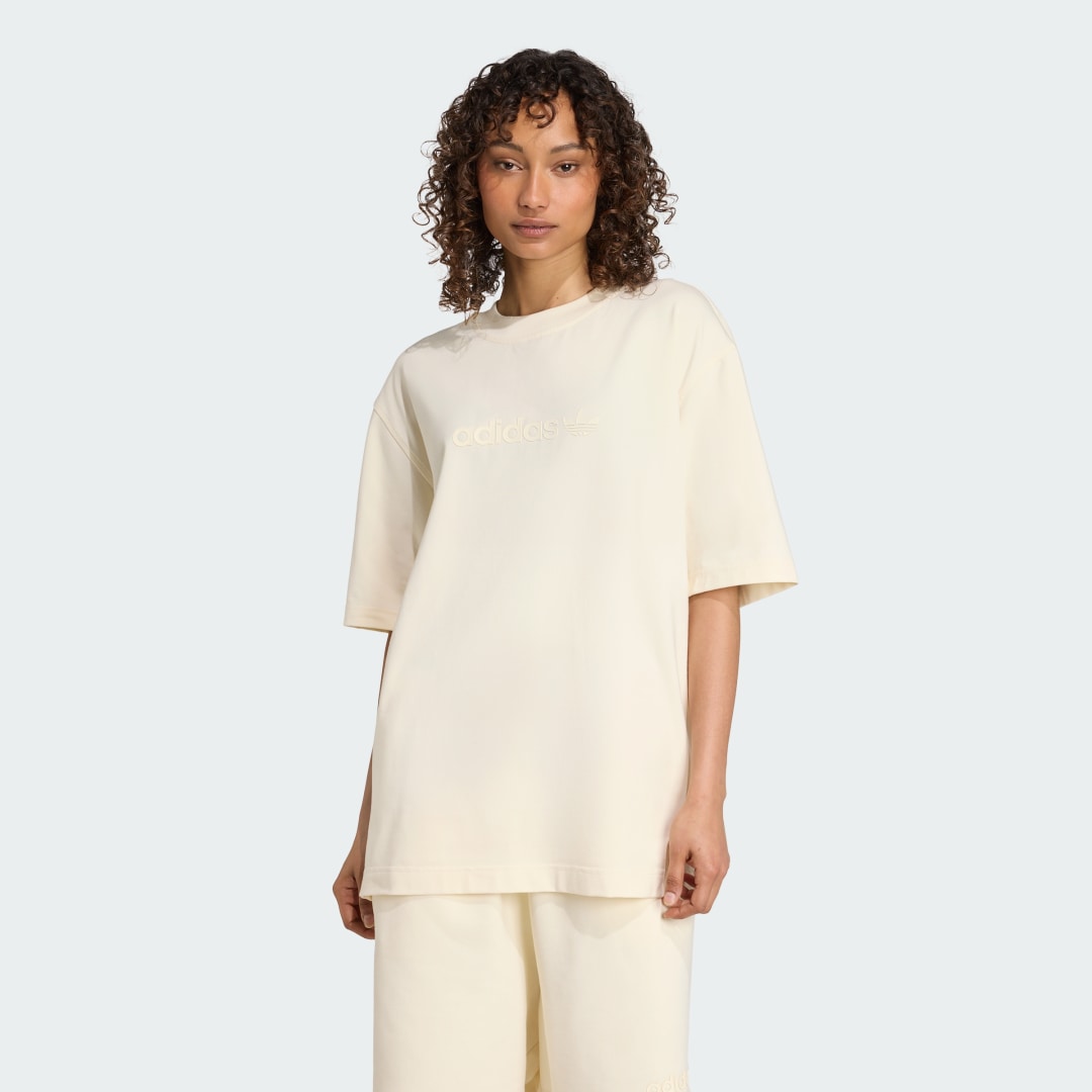 T-shirt adidas Performance Essentials Linear Oversized T-Shirt Beige | JW3539, 0