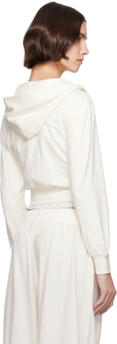 Sweatshirt SKIMS SKIMS Cotton Jersey Zip-Up Hoodie Hvid | ZU-ZUP-8235W, 2