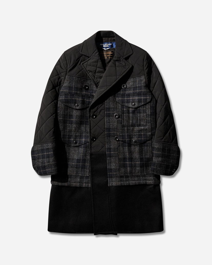 Frakker Junya Watanabe Paneled Double-Breasted Quilted Check Coat Flerfarvet | WP-C001-W25 1