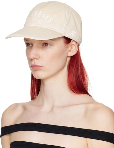 Kasket Courrèges Courrèges Embroidered Washed Cap Beige | 124ACT031CO0024, 3