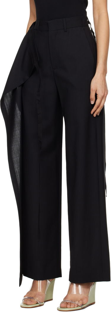 Bukser Maison Margiela MM6 Maison Margiela Tailoring Wool Canvas Tie Trousers Sort | S52KA0518 M35080, 3