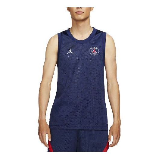 Tanktop Jordan Jordan x PSG Mesh Breathable Soccer Vest Blå | DB6479-410