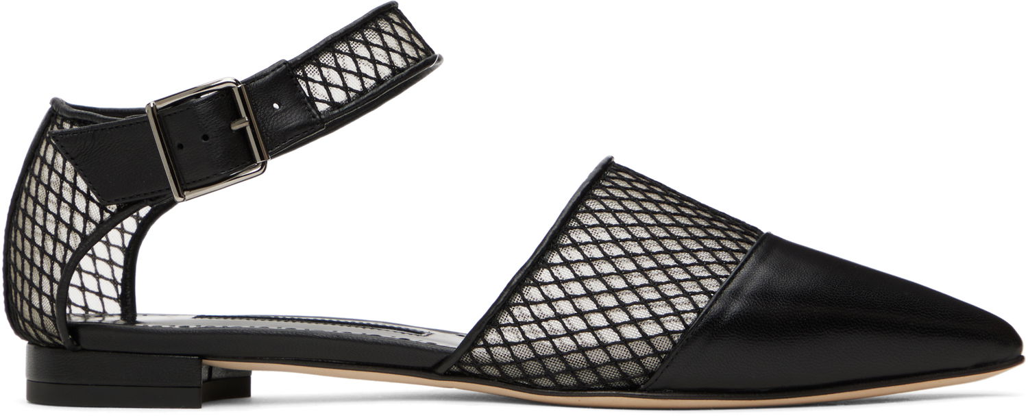 Nederdel Manolo Blahnik Manolo Blahnik Jatelah Mesh Ballerina Flats Sort | 424-1853, 0