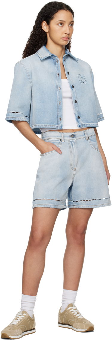 Skjorte MSGM MSGM Cropped Denim Shirt Blå | 3841MDE232X 257271, 3