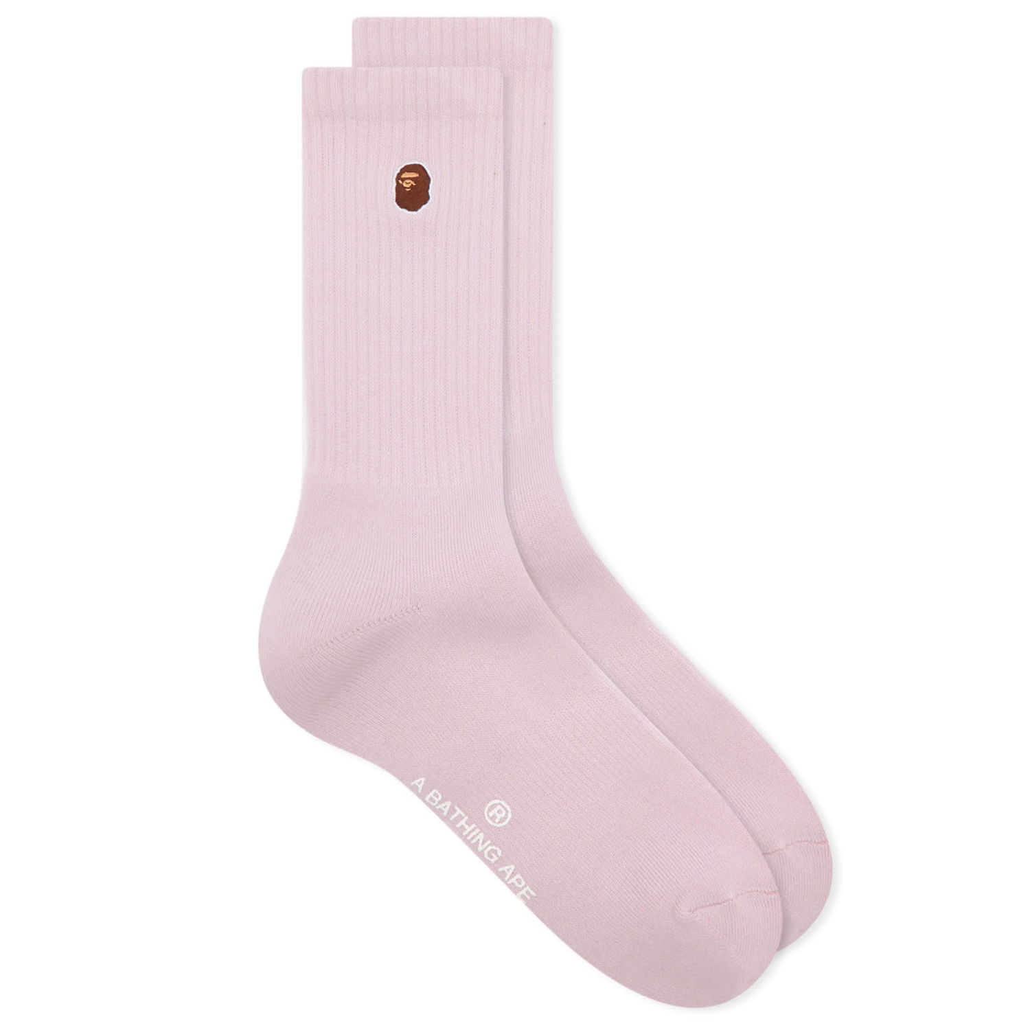 Sokker BAPE A Bathing Ape Ape Head One Point Socks Lyserød | 001SOK302001L-PNK, 0