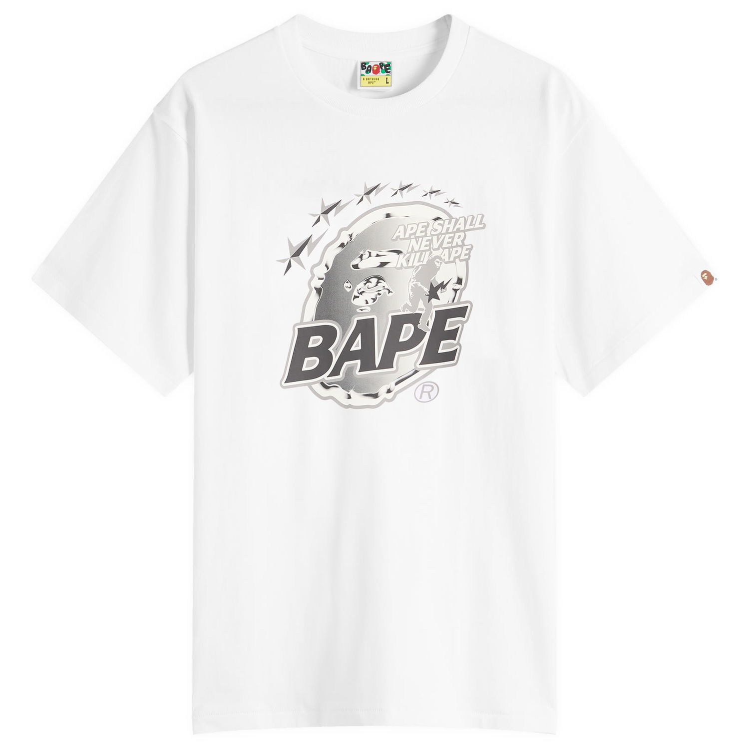 T-shirt BAPE A Bathing Ape Metal Ape Head T-Shirt Hvid | 001TEL801340M-WHT, 1