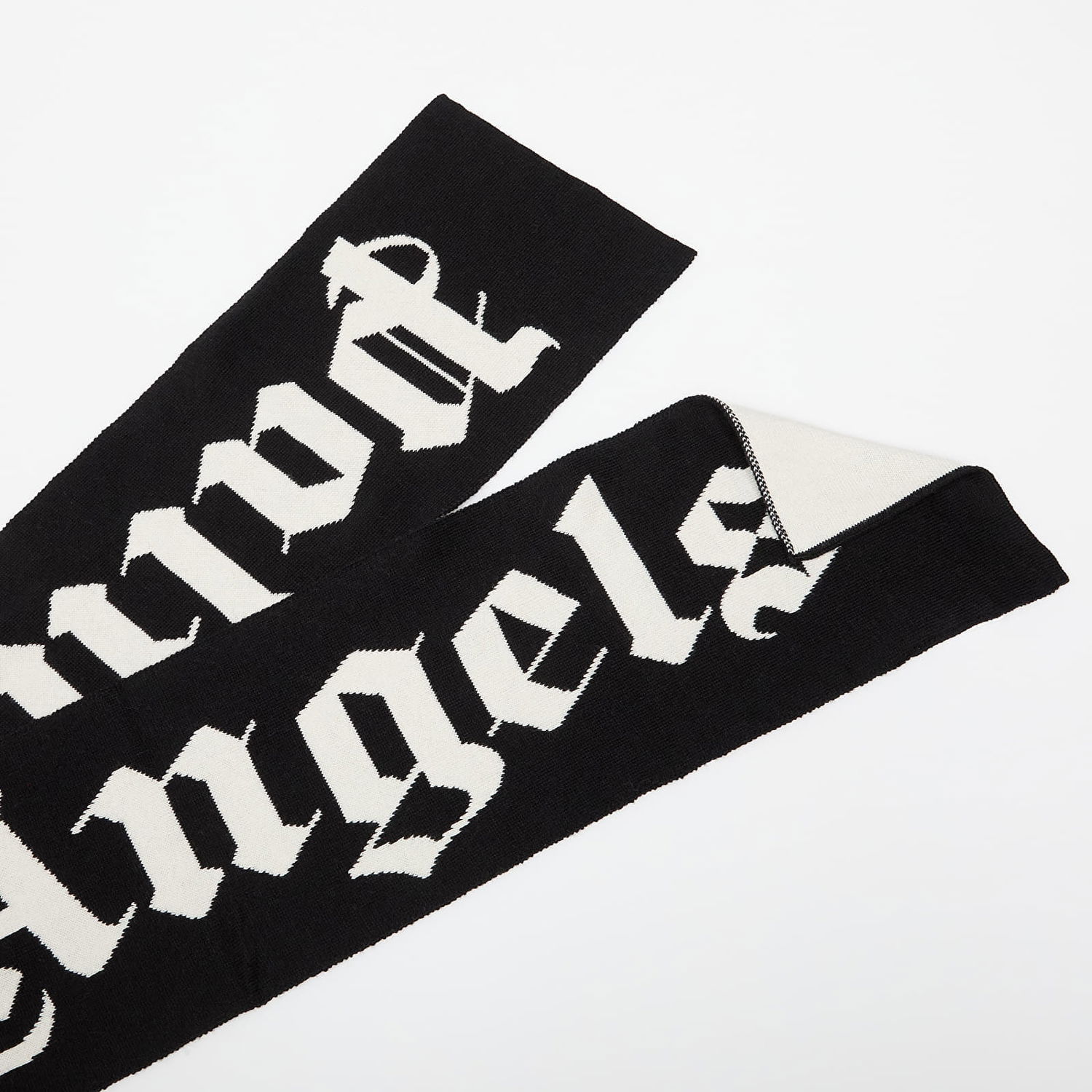 Tørklæde Palm Angels Palm Angels Logo Knit Scarf Sort | PBMA008C99KNI0021003, 1
