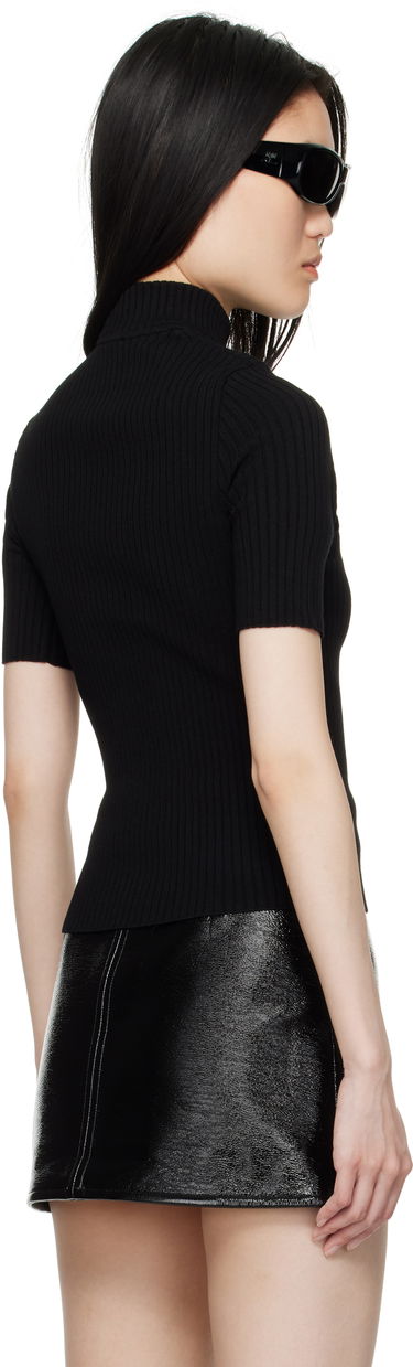 T-shirt Courrèges Short Sleeve Knit Jumper Sort | PERMPU026FI0001-9999, 4