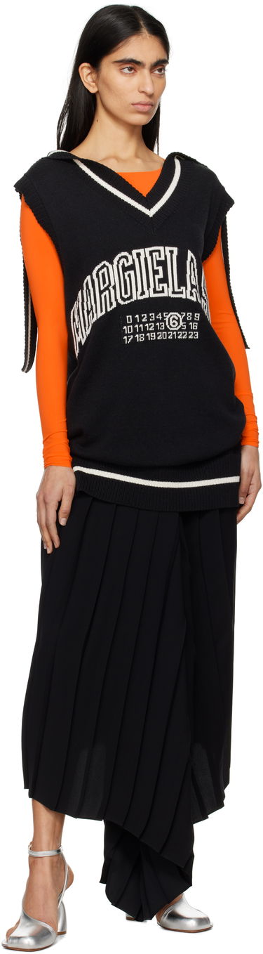 Kjole Maison Margiela MM6 Maison Margiela Varsity Jacquard Mini Dress Sort | S52DA0060 M13085, 3
