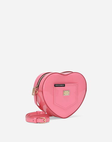 Håndtaske Dolce & Gabbana Dolce & Gabbana Dg Girlie Heart Patent Leather Shoulder Bag Lyserød | EB0248A147180424, 2