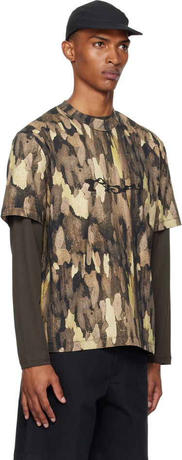 T-shirt ROA ROA Bark Camouflage T-Shirt Brun | RBMW0440JY43 GRN0027, 4