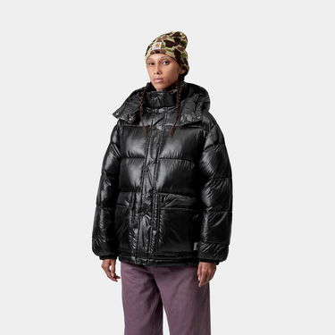 Puffer jakke Carhartt WIP Benson Puffer Hooded Jacket Sort | I035370_9, 2