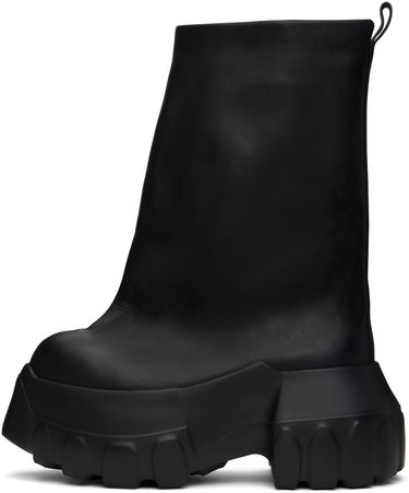 Tøj Rick Owens Rick Owens Hollywood Flared Mega Tractor Boots Sort | RU01E5864 LOO, 2