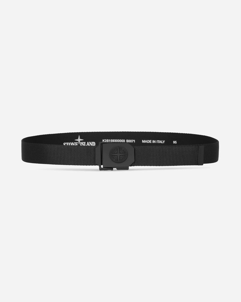 Bælter Stone Island Nylon Webbing Belt with Logo Buckle Sort | K2S15-9300003-S0071 V0029