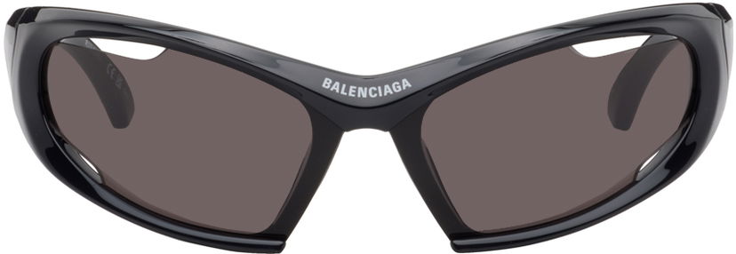 Solbriller Balenciaga Dynamo Rectangle Sunglasses Sort | BB0318S-001