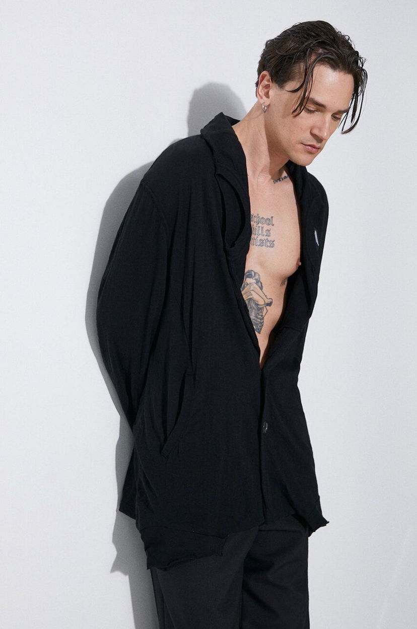 Sweatshirt UNDERCOVER Undercover Hooded Cardigan Sort | UC1D4102