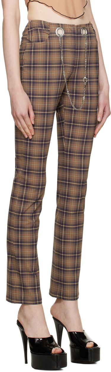 Bukser Miaou Miaou Tommy Plaid Trousers with Chain Brun | 1004PTCHP, 1