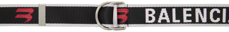 Bælter Balenciaga Black & Gray D Ring Belt Sort | 703137210AA, 0