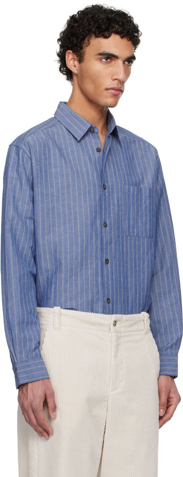 Skjorte A.P.C. A.P.C. Striped Button-Down Shirt Blå | COHFW-H12532, 1