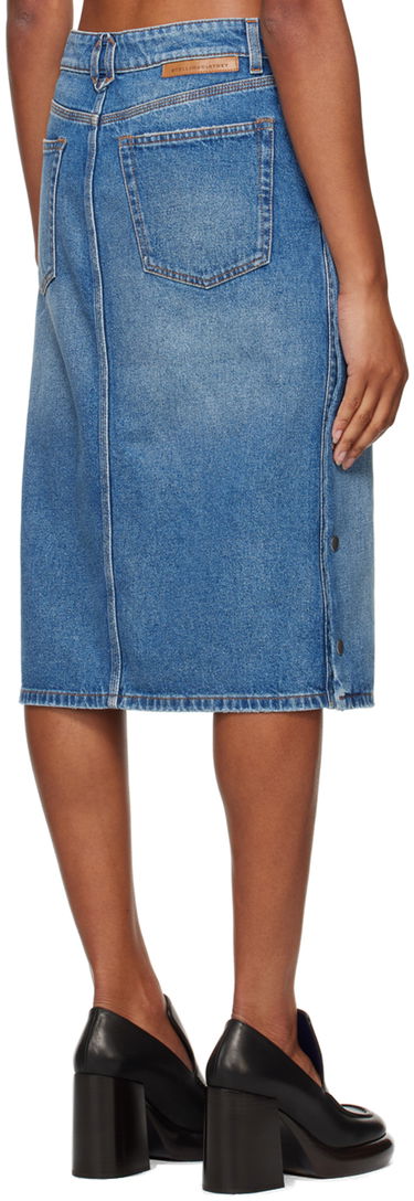 Nederdel Stella McCartney Snap Denim Midi Skirt Blå | 6D03293SQH00, 2