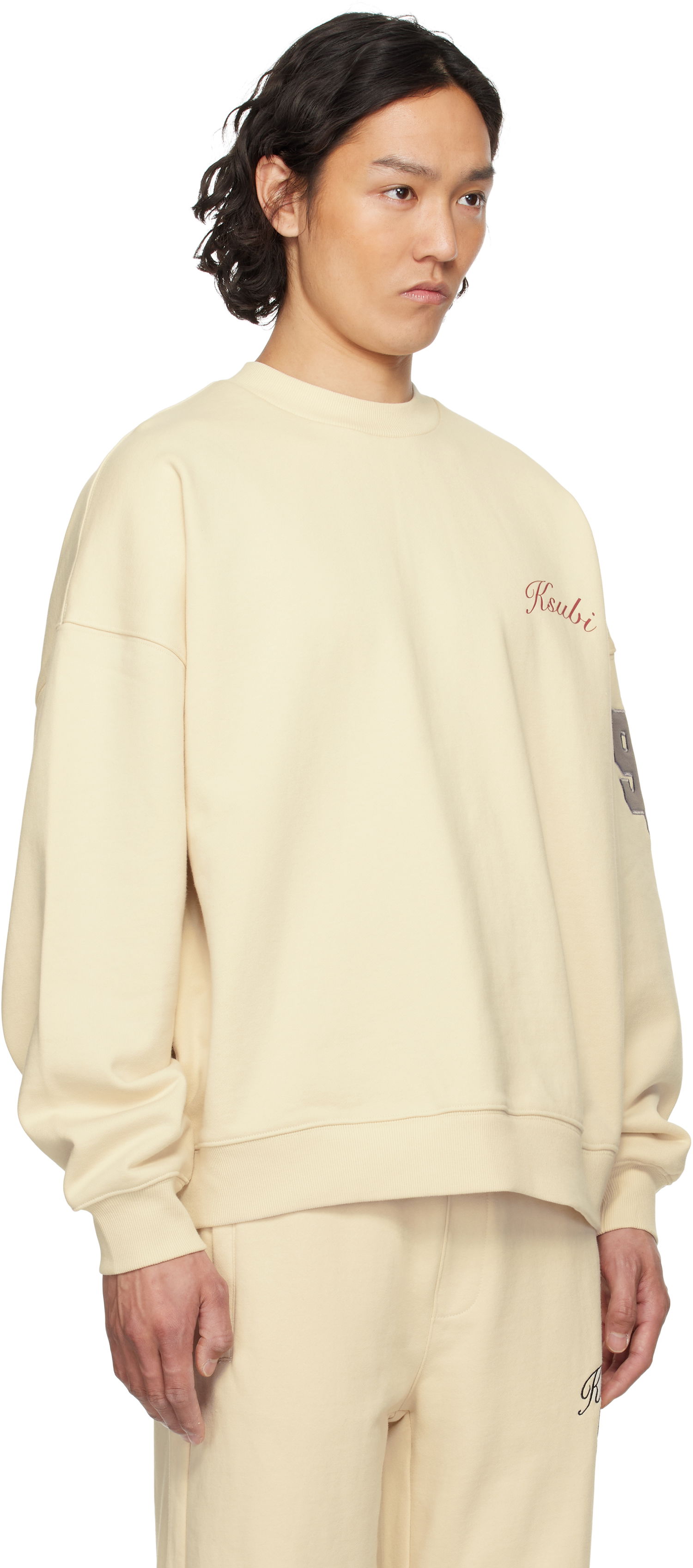 Sweater Ksubi Ksubi Playoff Ekcess Sweatshirt Beige | MSP25FL004, 1