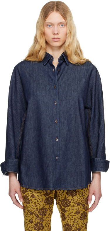 Skjorte Dries Van Noten Dries Van Noten Buttoned Denim Shirt Blå | 251-010729-1553, 0