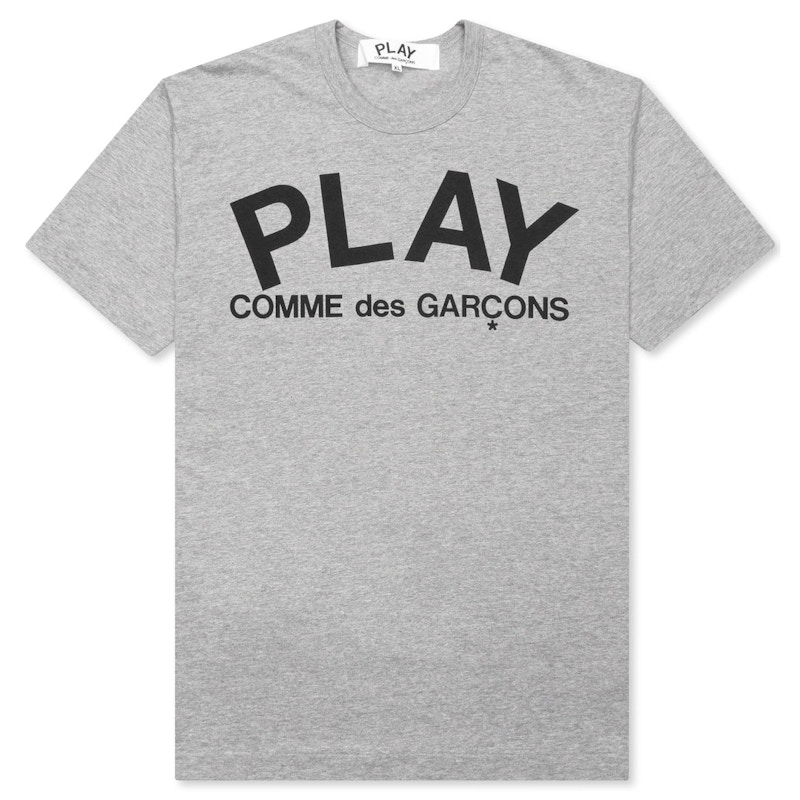T-shirt Comme des Garçons Play Text T-Shirt Grå | AZ-T079-051-1, 0