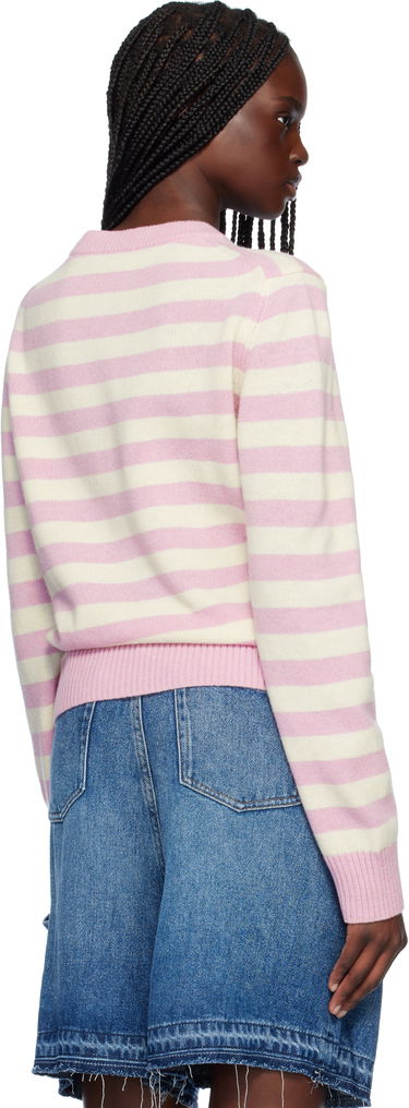 Sweater GANNI Ganni Striped Wool Bunny Sweater Lyserød | K2426, 2
