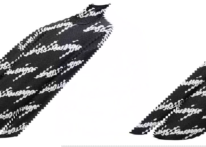 Sweater Balenciaga Scribble Logo Turtleneck Jersey Sweater Sort | 625927, 0