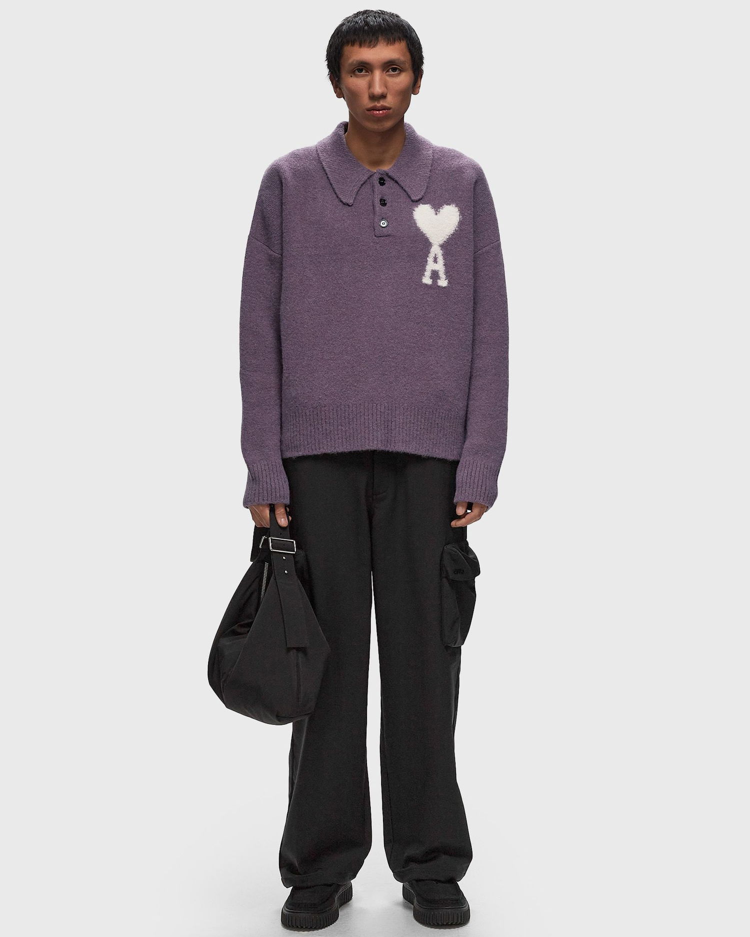 Sweater AMI DE COEUR POLO Pullover Lilla | UPL325.KN0032-504, 1