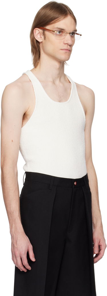 Tanktop Casablanca Casablanca Boucle Rib Tank Top Hvid | MS25-KW-931-01, 1
