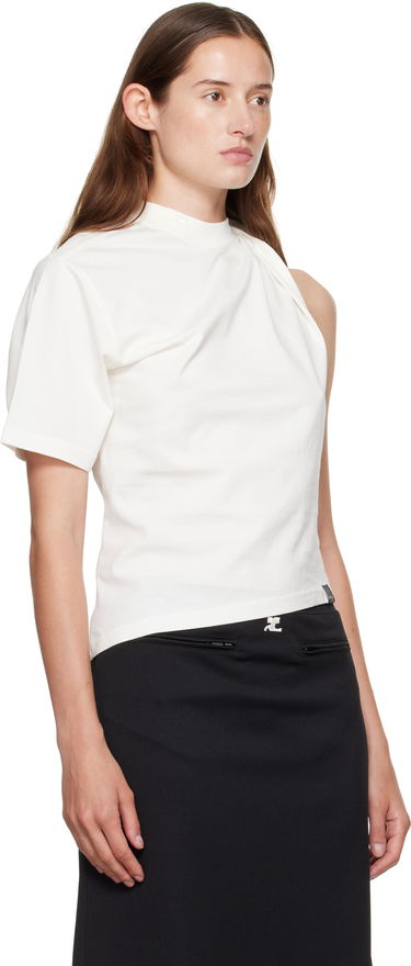 T-shirt Courrèges Courrèges Twist Asymmetrical T-Shirt Sort | 325JTS209JS0233, 4
